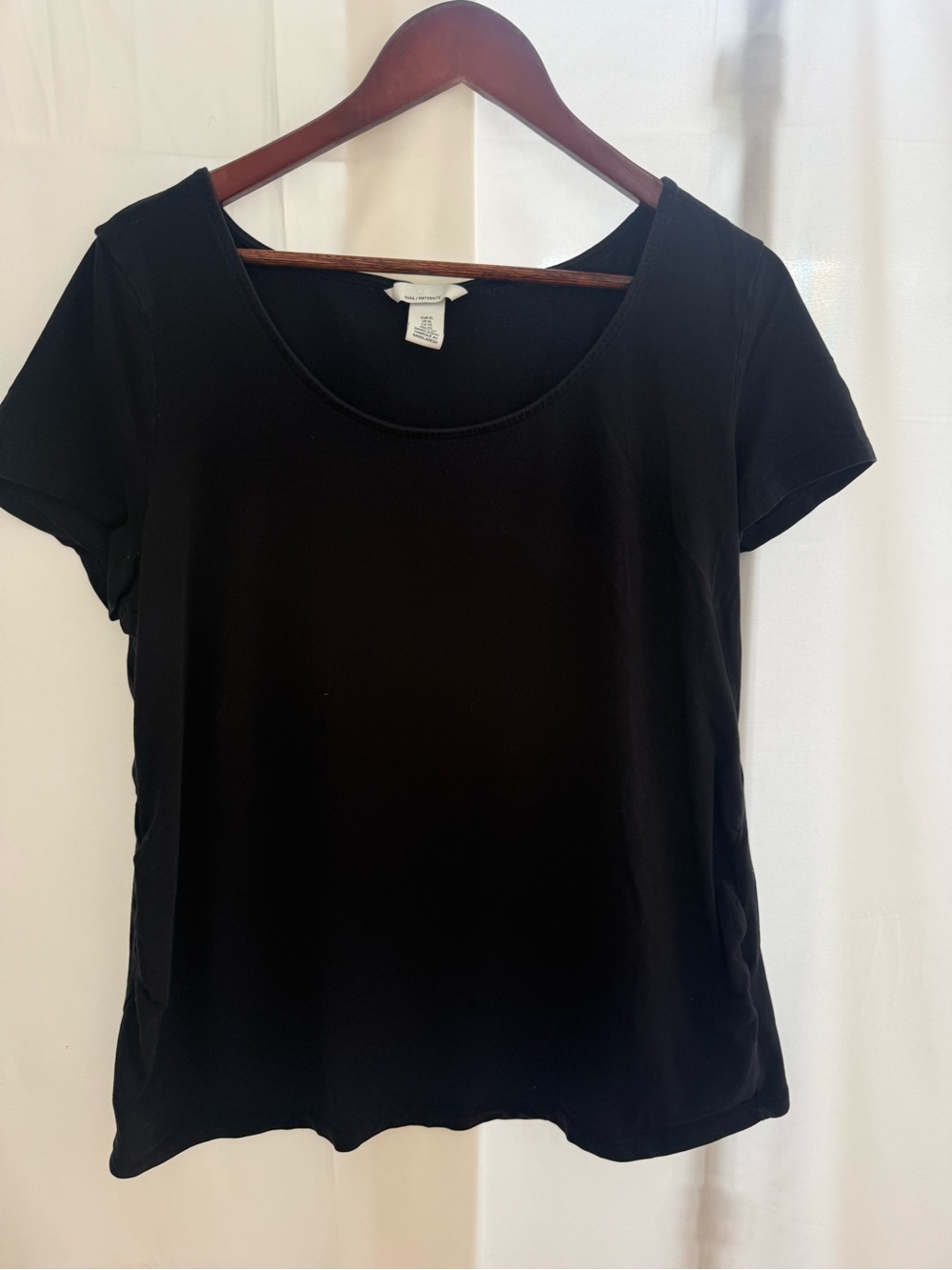 Black Scoop Neck Maternity Tee